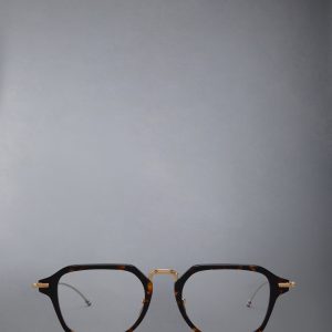 ACETATE AND TITANIUM RECTANGULAR EYEGLASSES