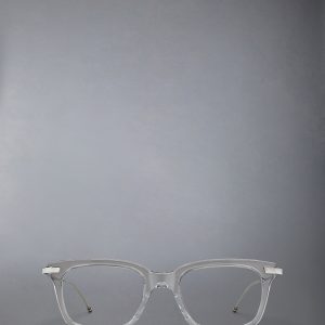 ACETATE AND TITANIUM RECTANGULAR EYEGLASSES
