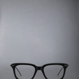ACETATE AND TITANIUM RECTANGULAR EYEGLASSES