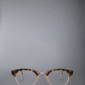 ACETATE AND TITANIUM OVAL EYEGLASSES