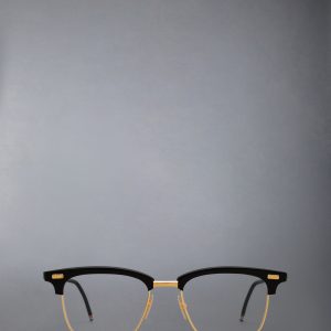 ACETATE AND TITANIUM RECTANGULAR EYEGLASSES