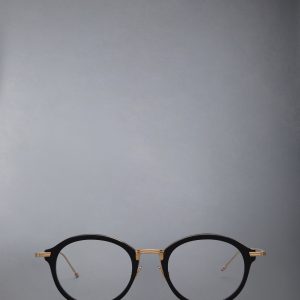 ACETATE AND TITANIUM ROUND EYEGLASSES