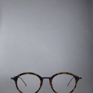 ACETATE AND TITANIUM ROUND EYEGLASSES