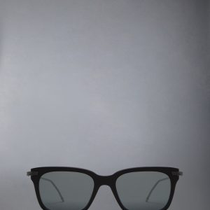 ACETATE AND TITANIUM RECTANGULAR SUNGLASSES