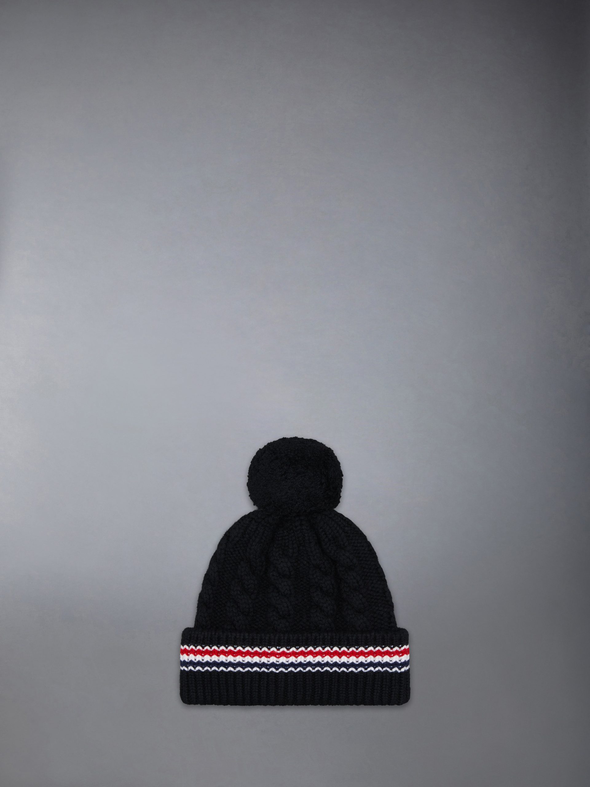 CASHMERE BABY CABLE STITCH POM POM HAT - Image 3