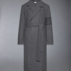 CASHMERE WOOL 4-BAR DRESSING GOWN