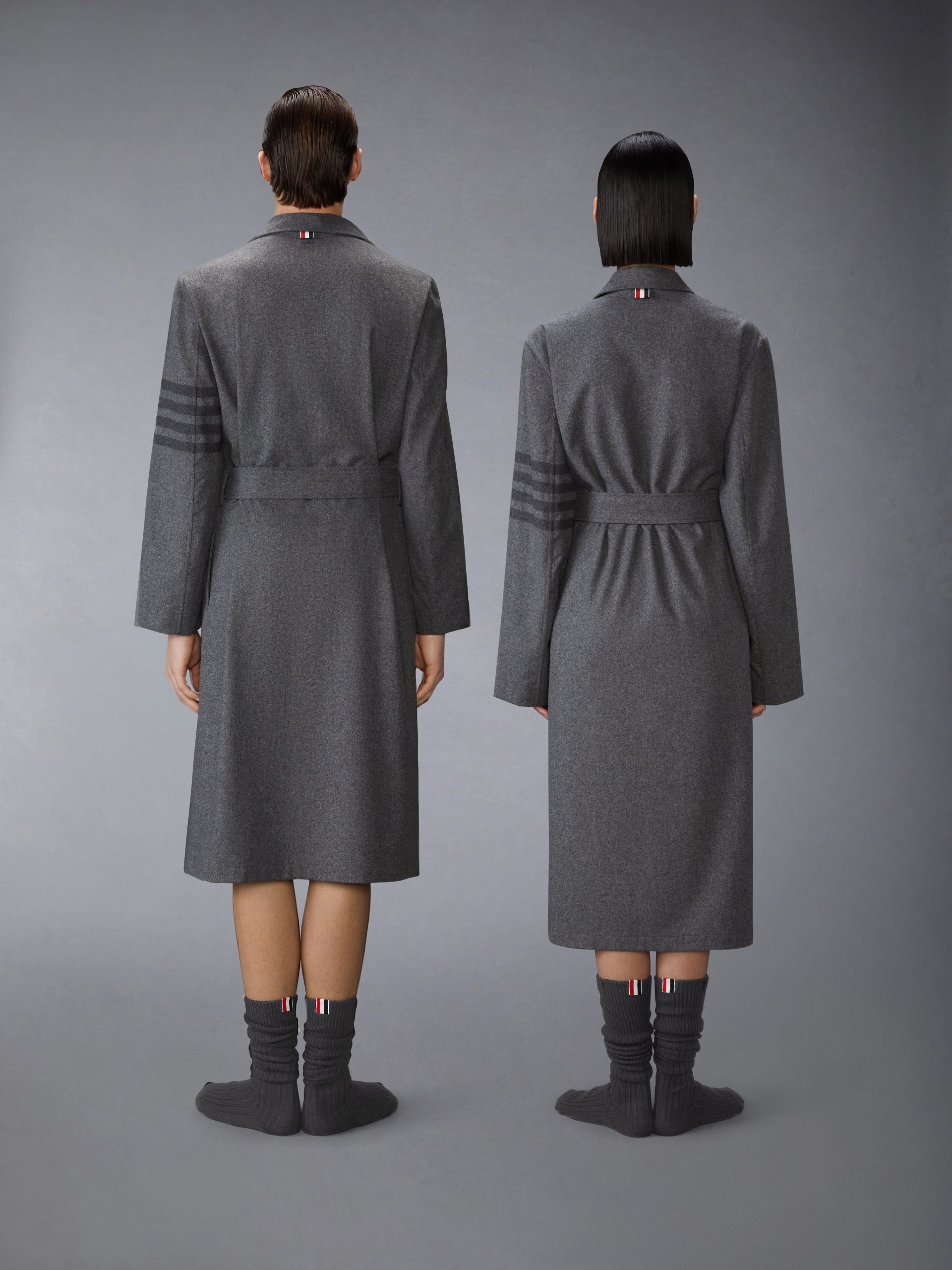 CASHMERE WOOL 4-BAR DRESSING GOWN - Image 3