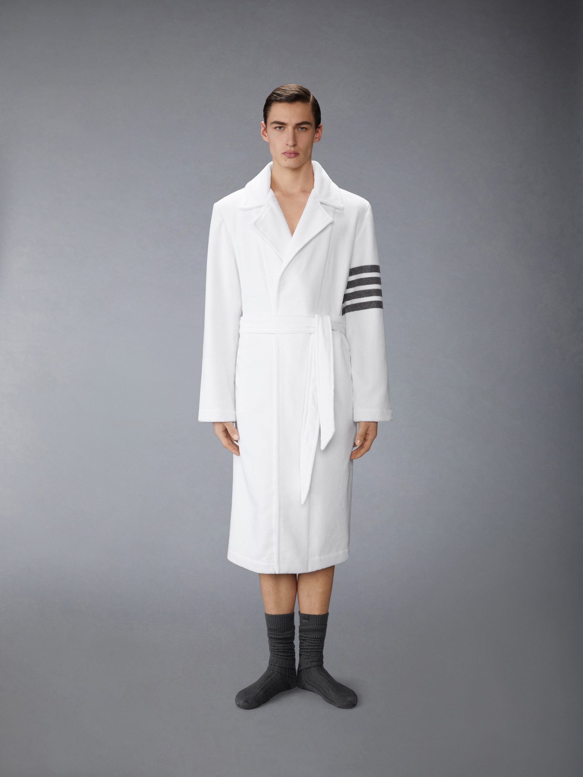 VELOUR 4-BAR TRENCH BATHROBE - Image 4