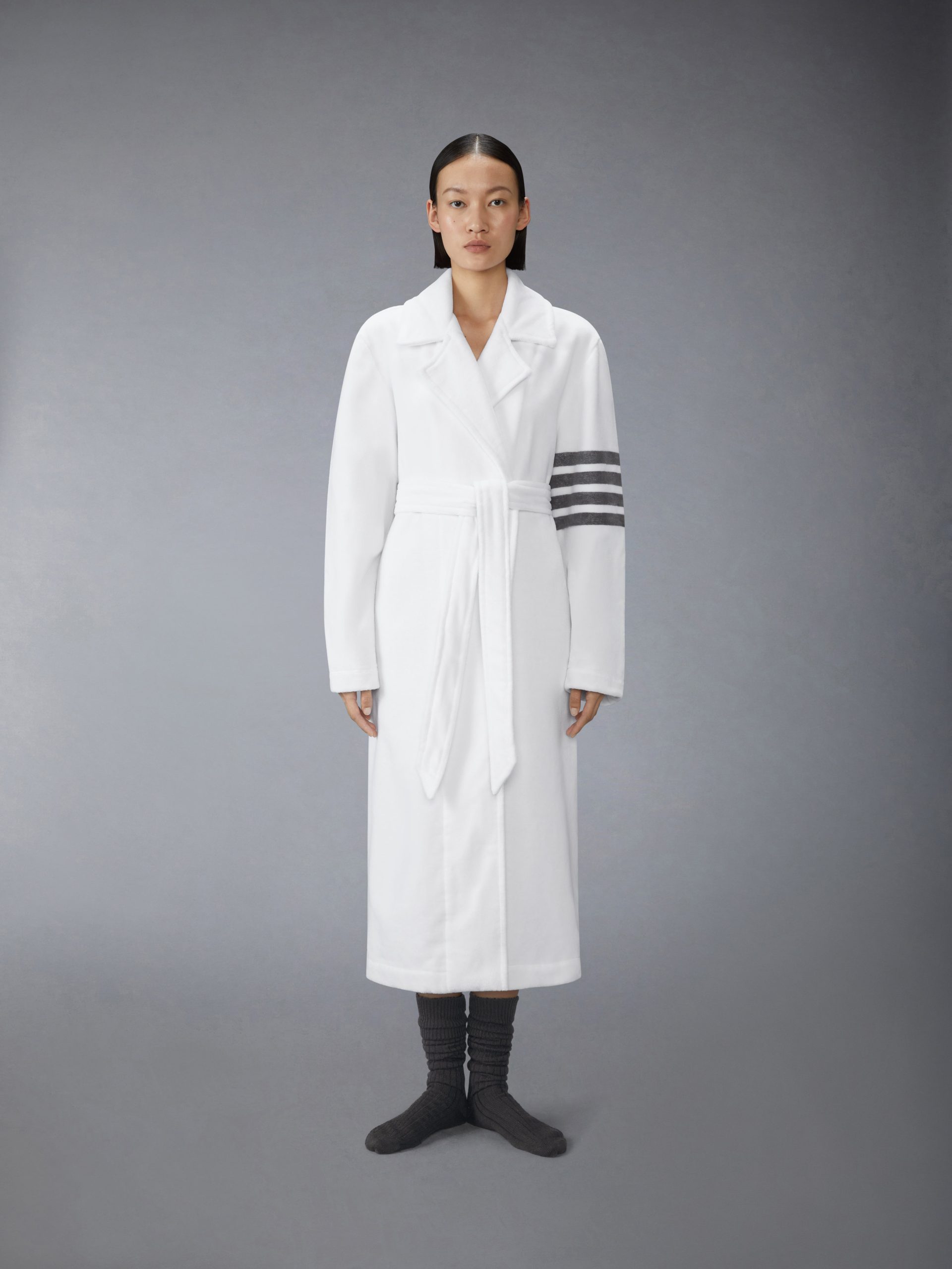 VELOUR 4-BAR TRENCH BATHROBE - Image 5