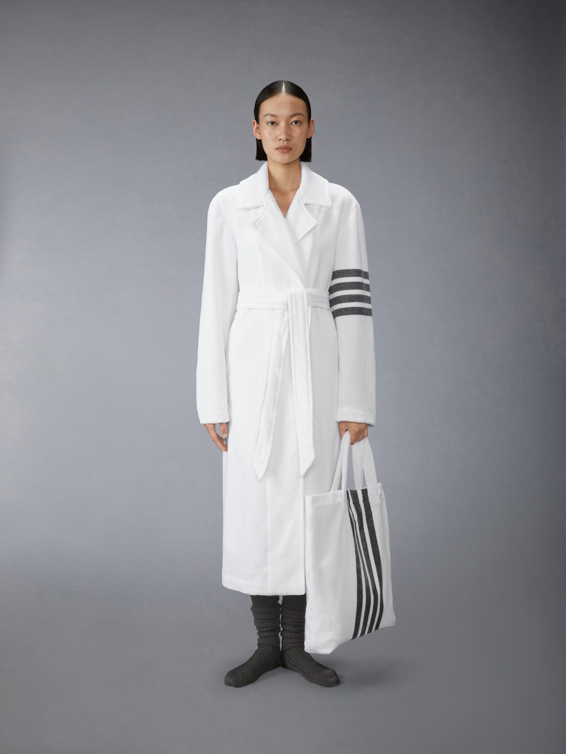 VELOUR 4-BAR TRENCH BATHROBE - Image 7