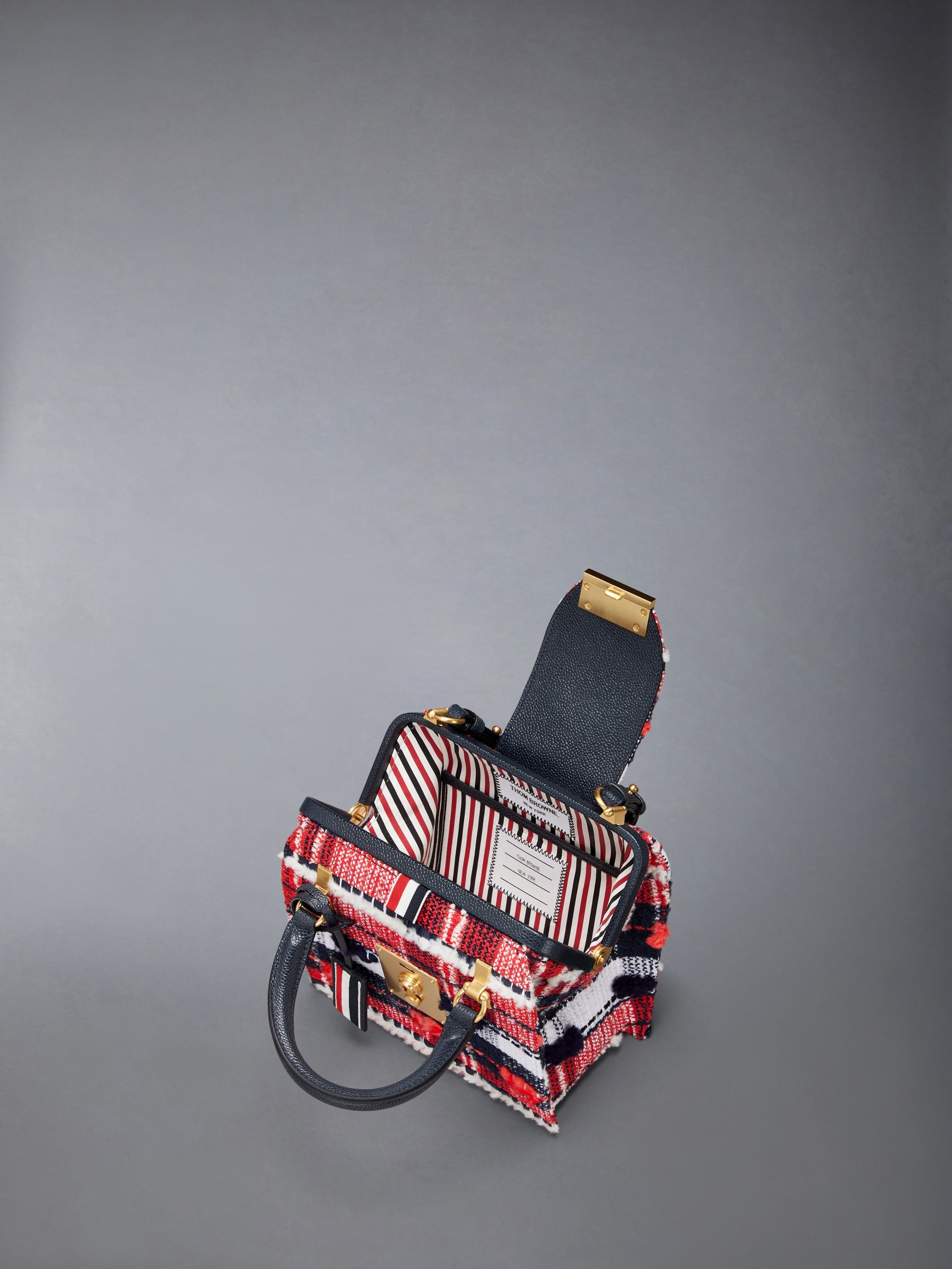 MRS. THOM MINI BAG IN MADRAS CHECK POUF TWEED - Image 4