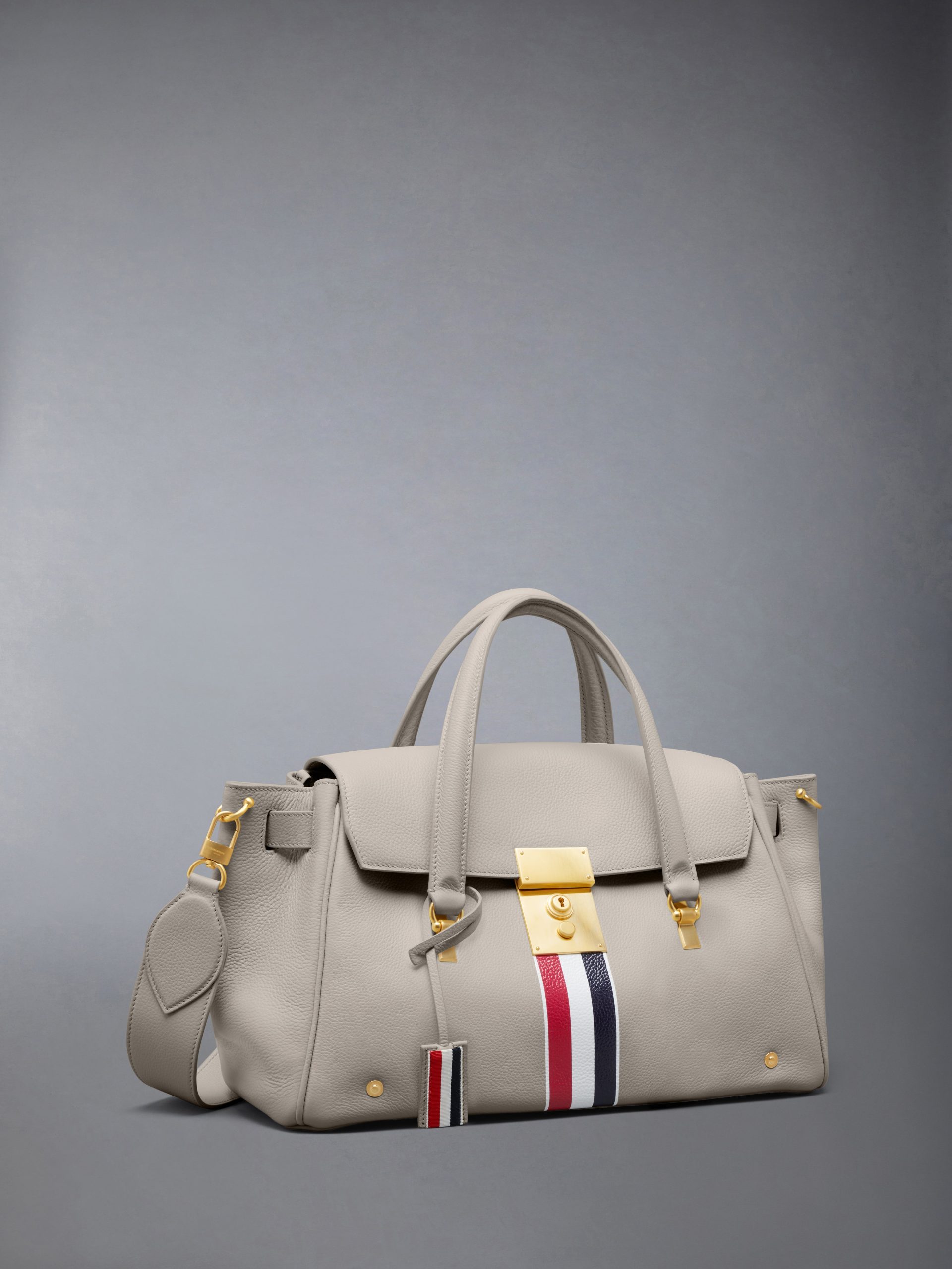 RWB STRIPE BOLTON BAG IN SOFT PEBBLE GRAIN LEATHER - Image 3