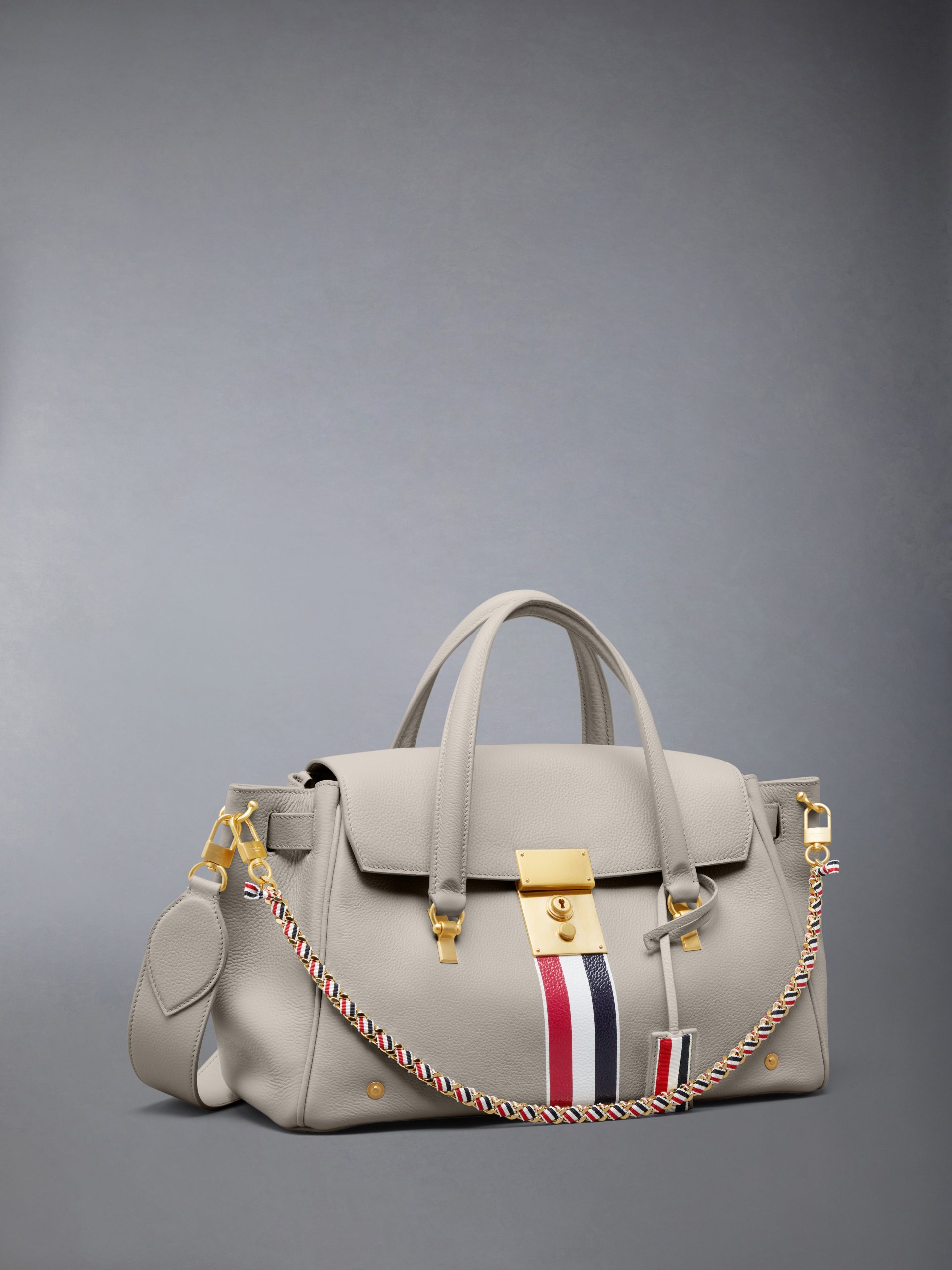 RWB STRIPE BOLTON BAG IN SOFT PEBBLE GRAIN LEATHER - Image 4