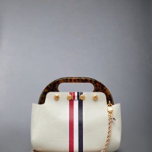 RWB STRIPE MINI TEVIOT BAG IN PEBBLE GRAIN LEATHER