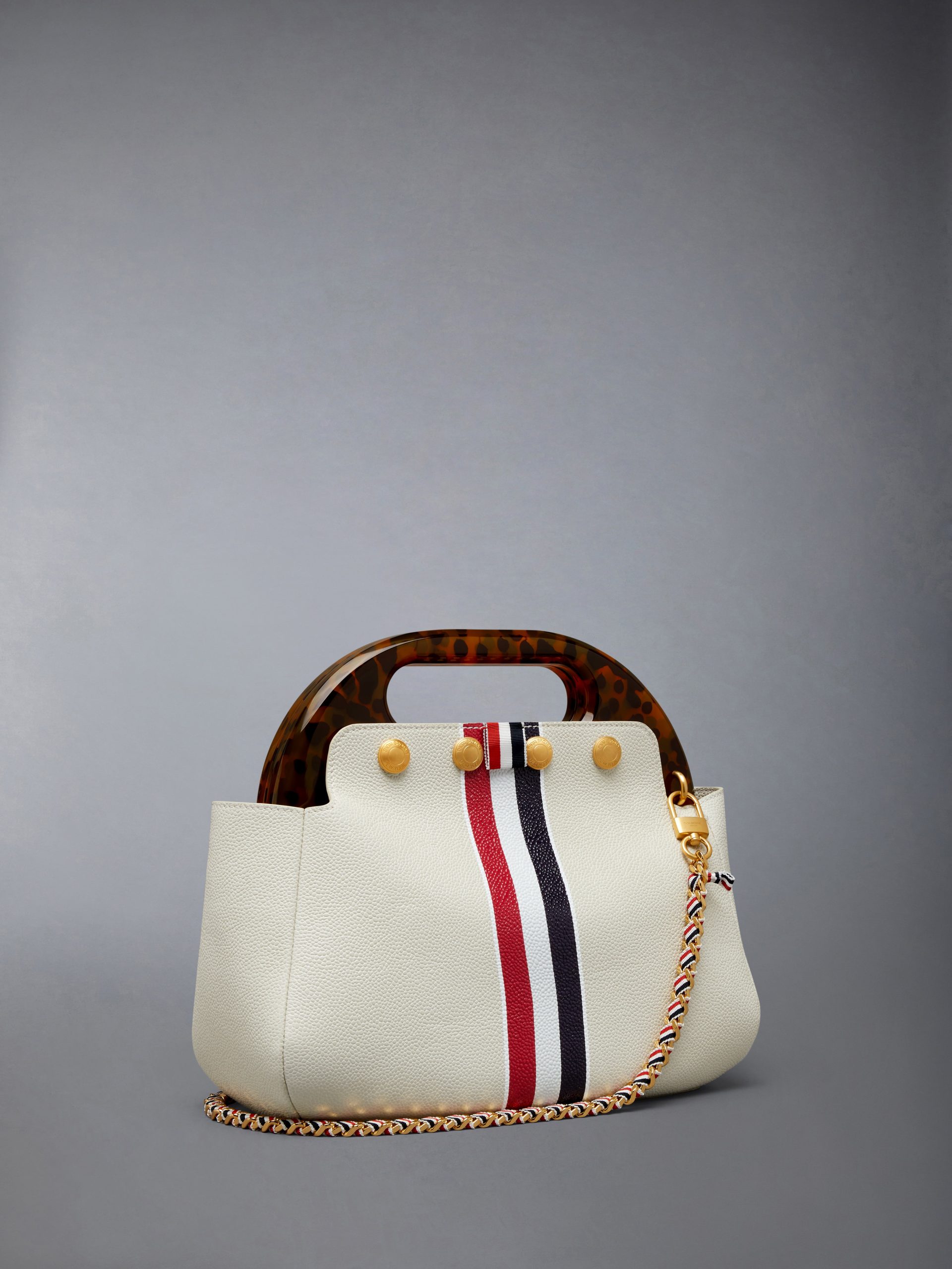 RWB STRIPE MINI TEVIOT BAG IN PEBBLE GRAIN LEATHER - Image 3
