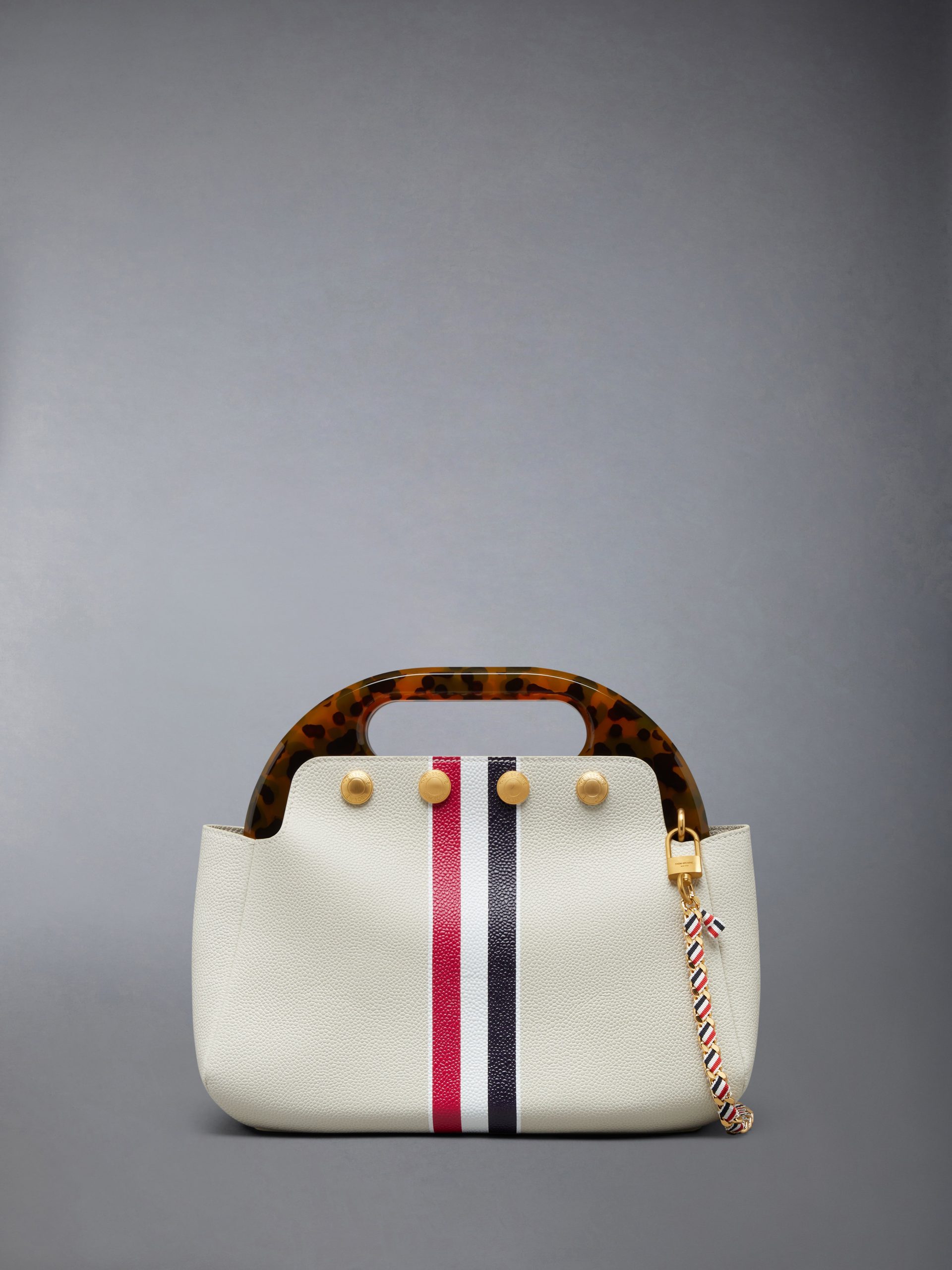 RWB STRIPE MINI TEVIOT BAG IN PEBBLE GRAIN LEATHER - Image 2