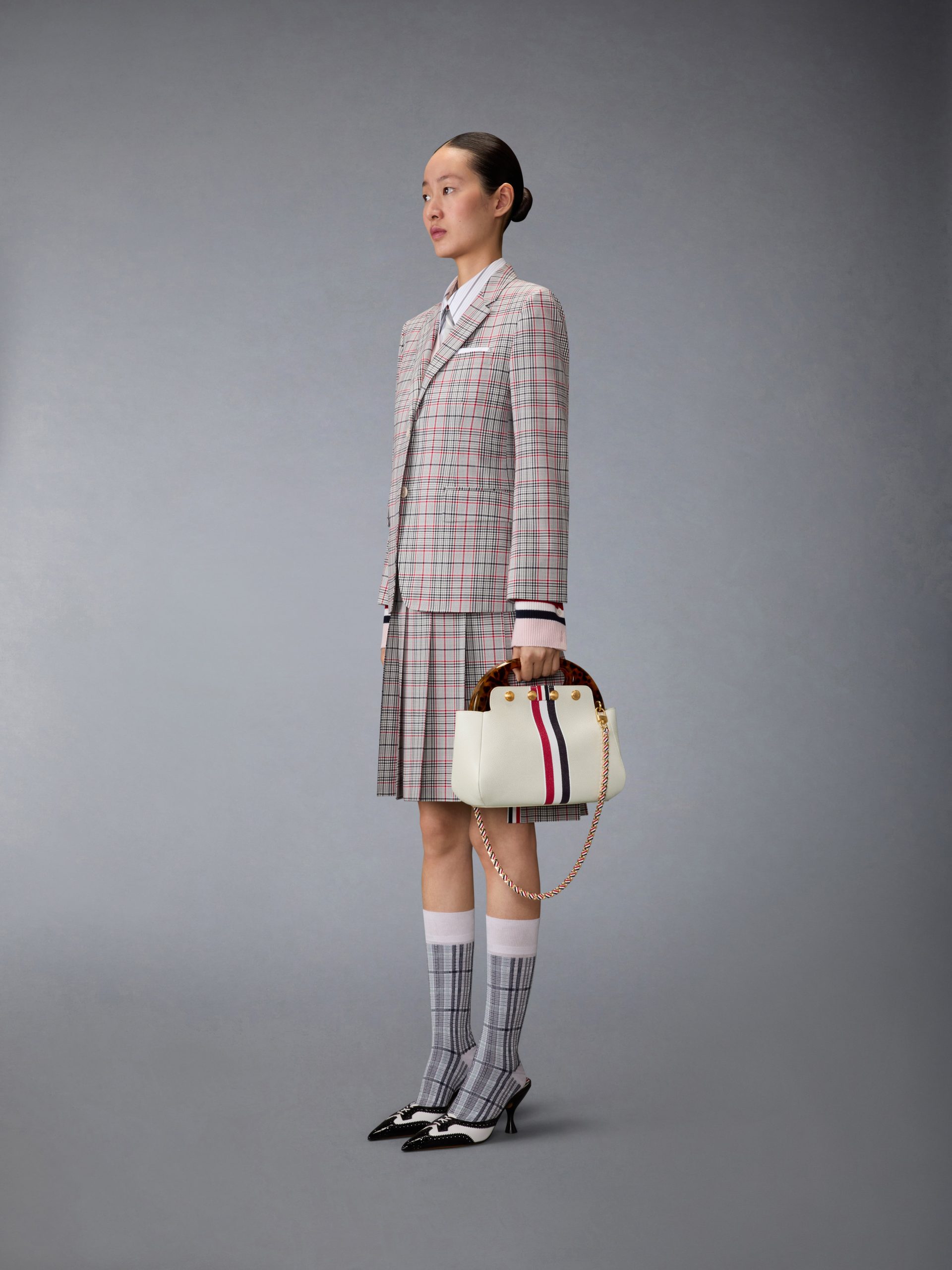 RWB STRIPE MINI TEVIOT BAG IN PEBBLE GRAIN LEATHER - Image 5