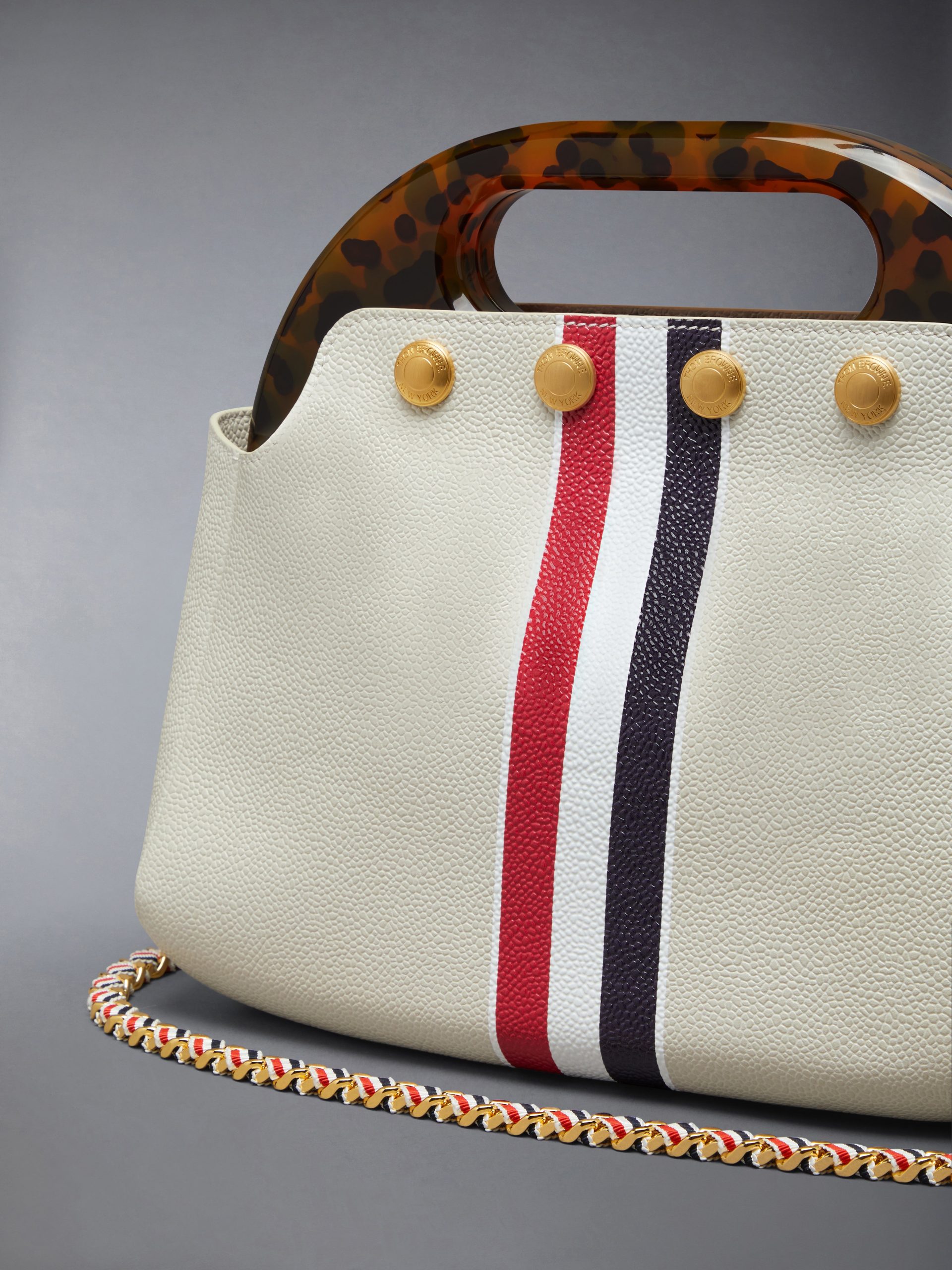 RWB STRIPE MINI TEVIOT BAG IN PEBBLE GRAIN LEATHER - Image 6