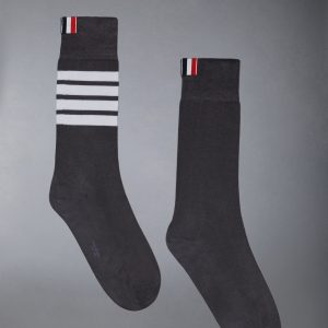 COTTON 4-BAR MID CALF SOCK