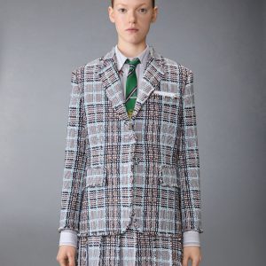 FRAYED PLAID CHECK SUMMER TWEED SPORTCOAT