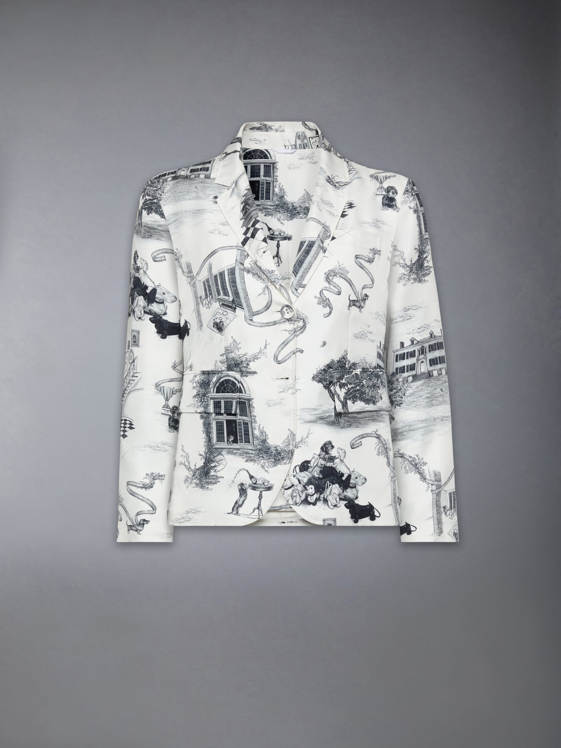 UNCONSTRUCTED SILK TWILL HECTOR TOILE SPORTCOAT - Image 6