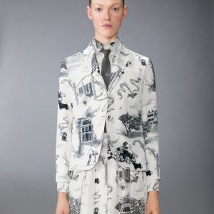 UNCONSTRUCTED SILK TWILL HECTOR TOILE SPORTCOAT