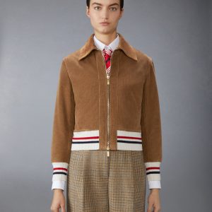 WALE CORDUROY DOWN FILLED CROPPED FLIGHT JACKET