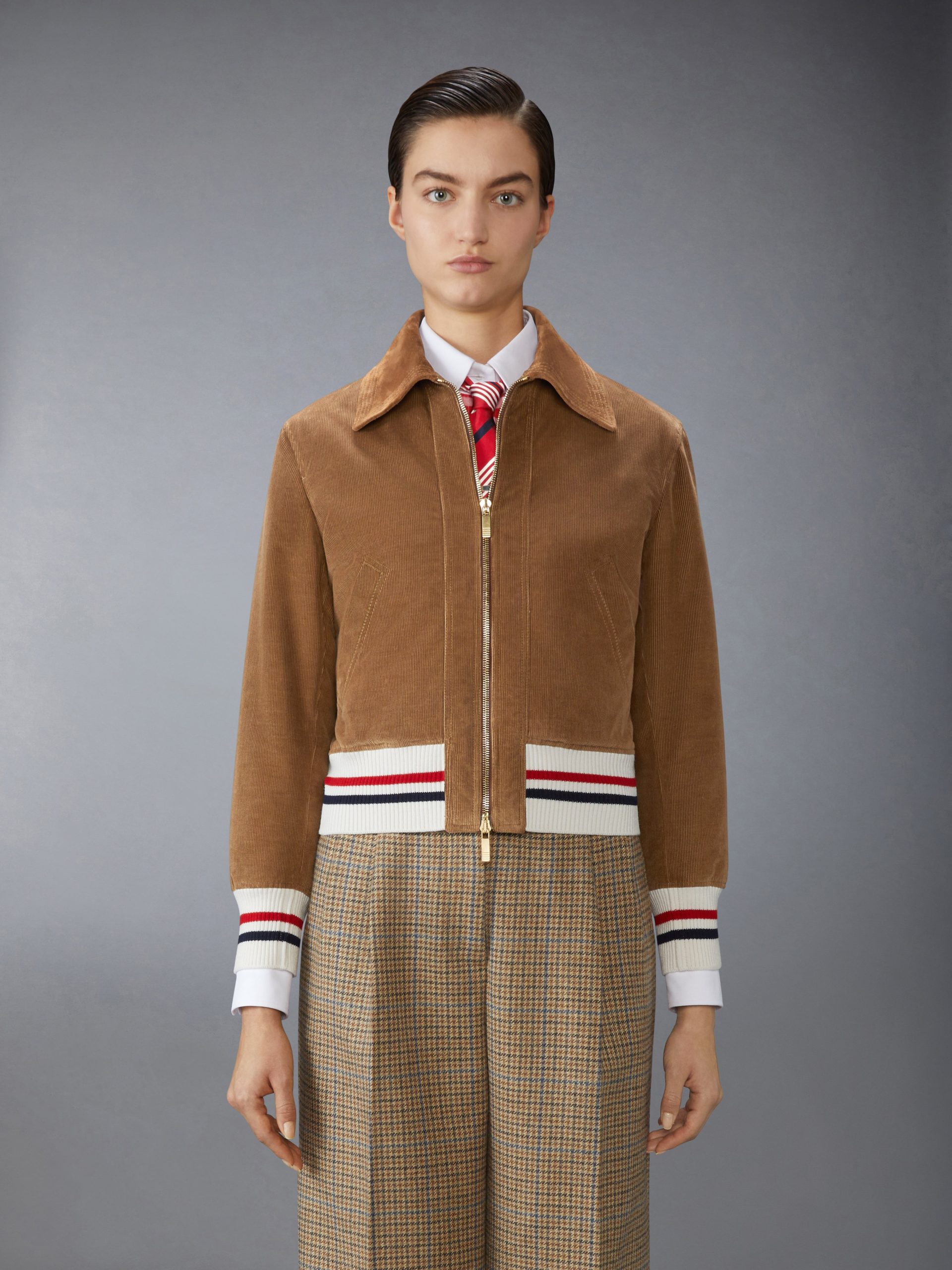 WALE CORDUROY DOWN FILLED CROPPED FLIGHT JACKET