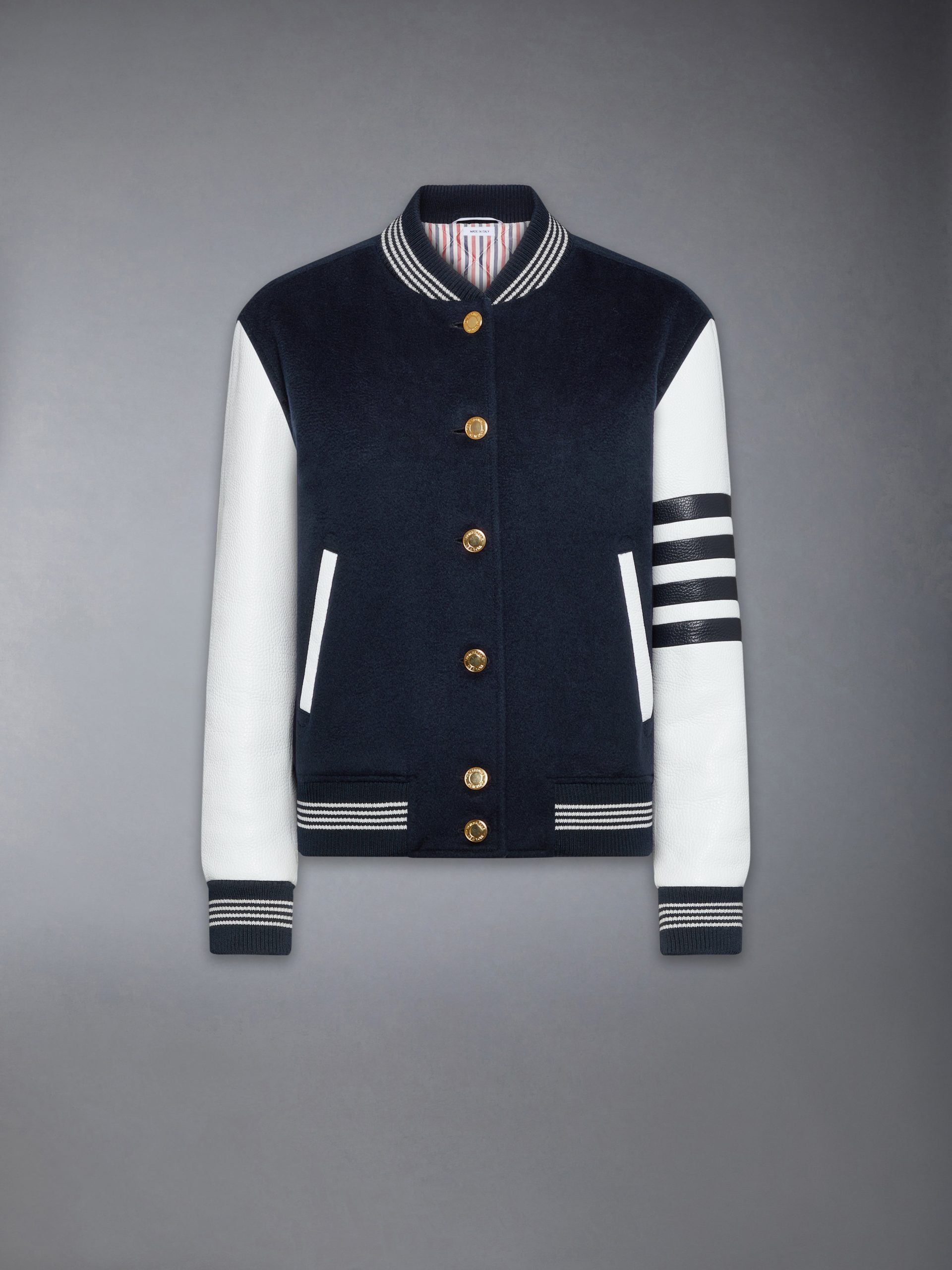 CASHMERE AND LEATHER BROWNE 65 VARSITY JACKET - Image 6