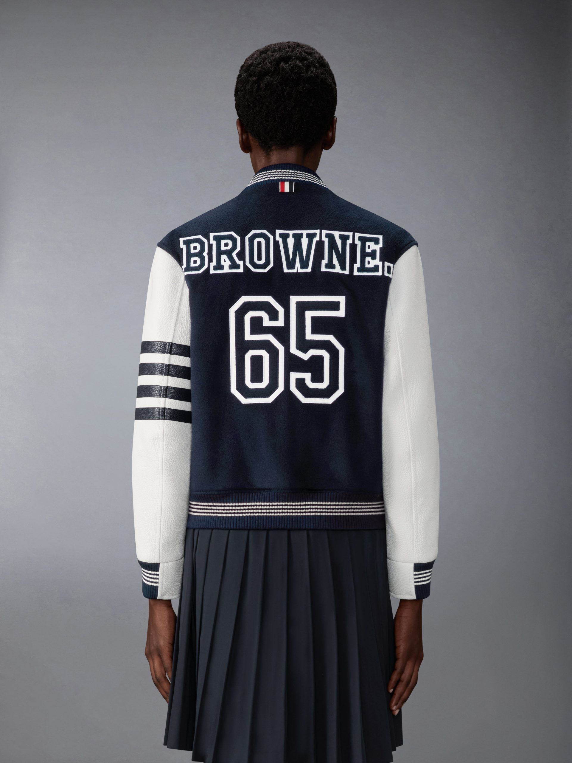 CASHMERE AND LEATHER BROWNE 65 VARSITY JACKET - Image 2