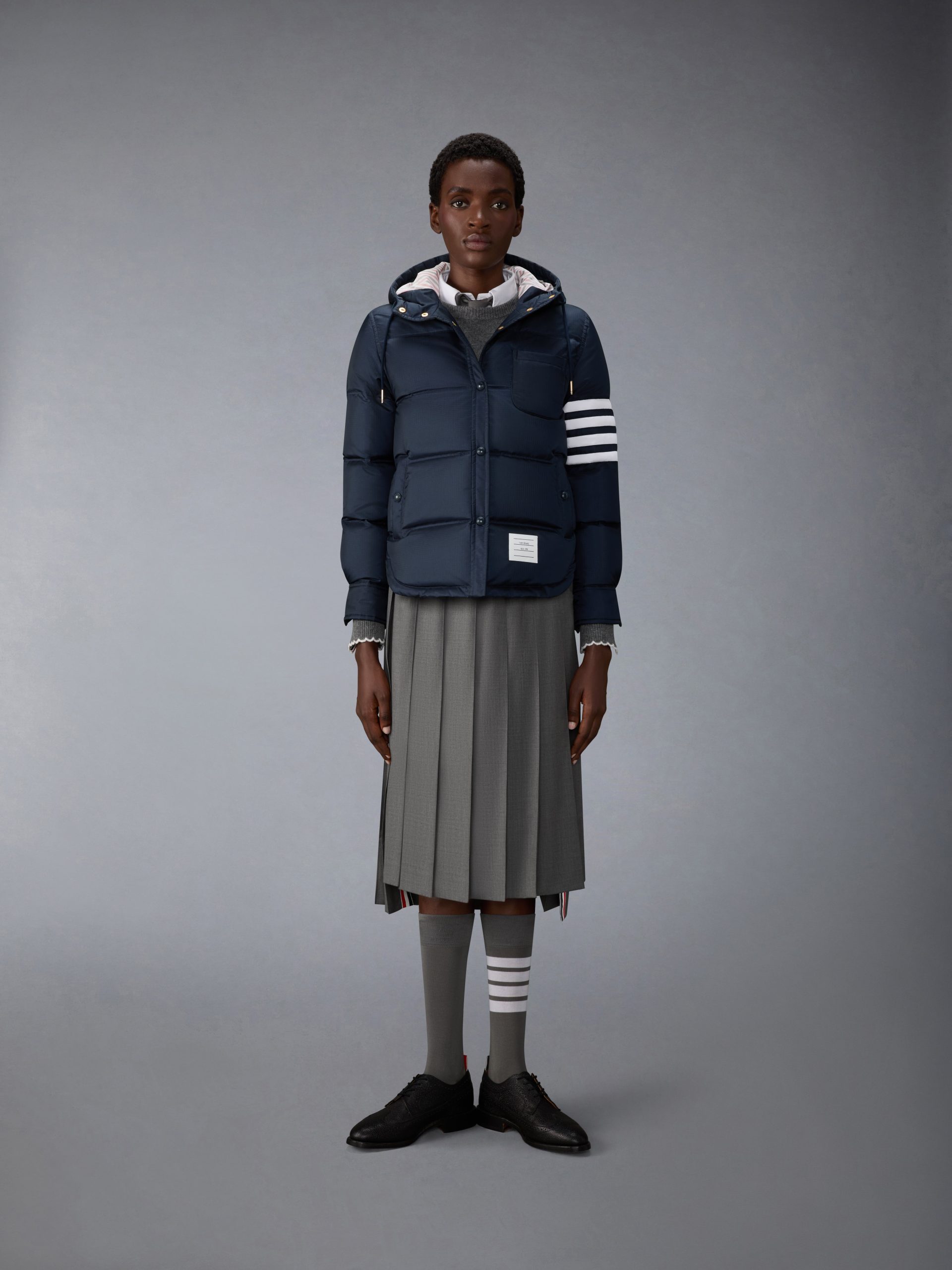 SHINY RIPSTOP LIGHTWEIGHT DOWN FILLED 4-BAR JACKET