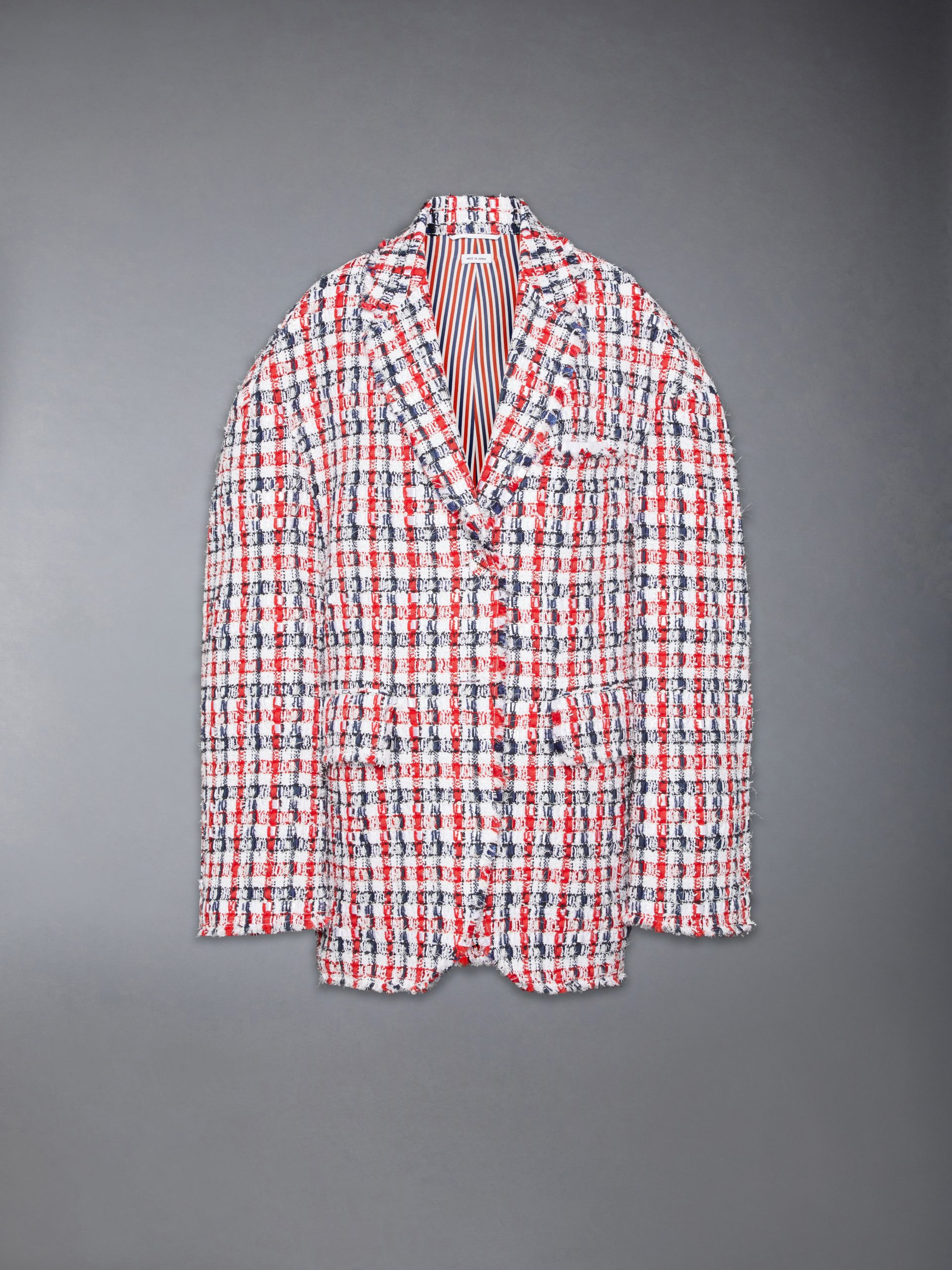 GINGHAM SATIN RIBBON TWEED COCOON SPORTCOAT - Image 7