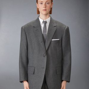 SOLID WOOL FLANNEL OVERSIZED SPORTCOAT