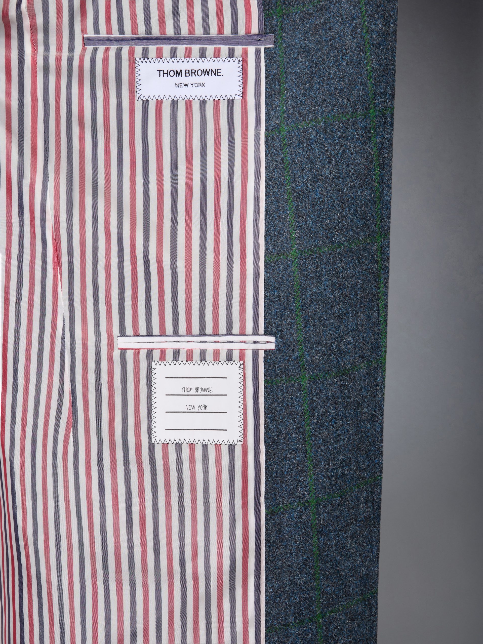 WINDOWPANE HUNTING TWEED TROMPE L'OEIL JACKET WITH SWAROVSKI CRYSTAL - Image 6