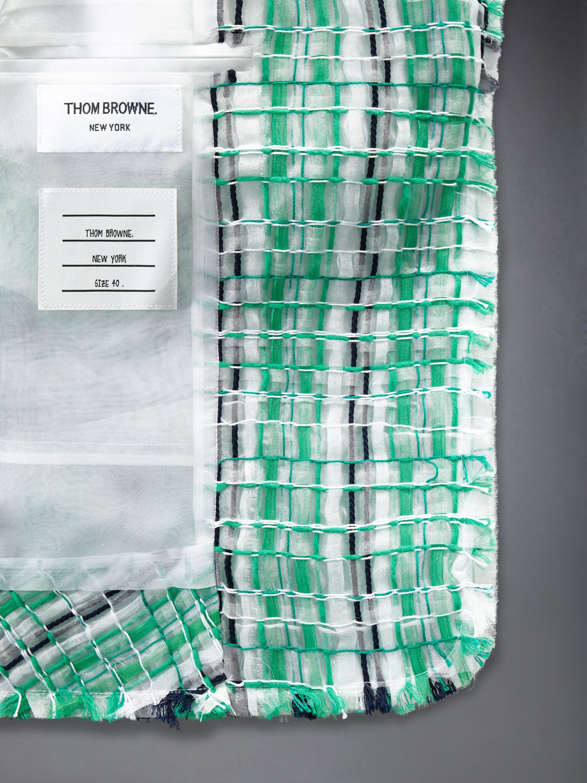 STRIPED SHEER TWEED CROPPED JACKET - Image 5