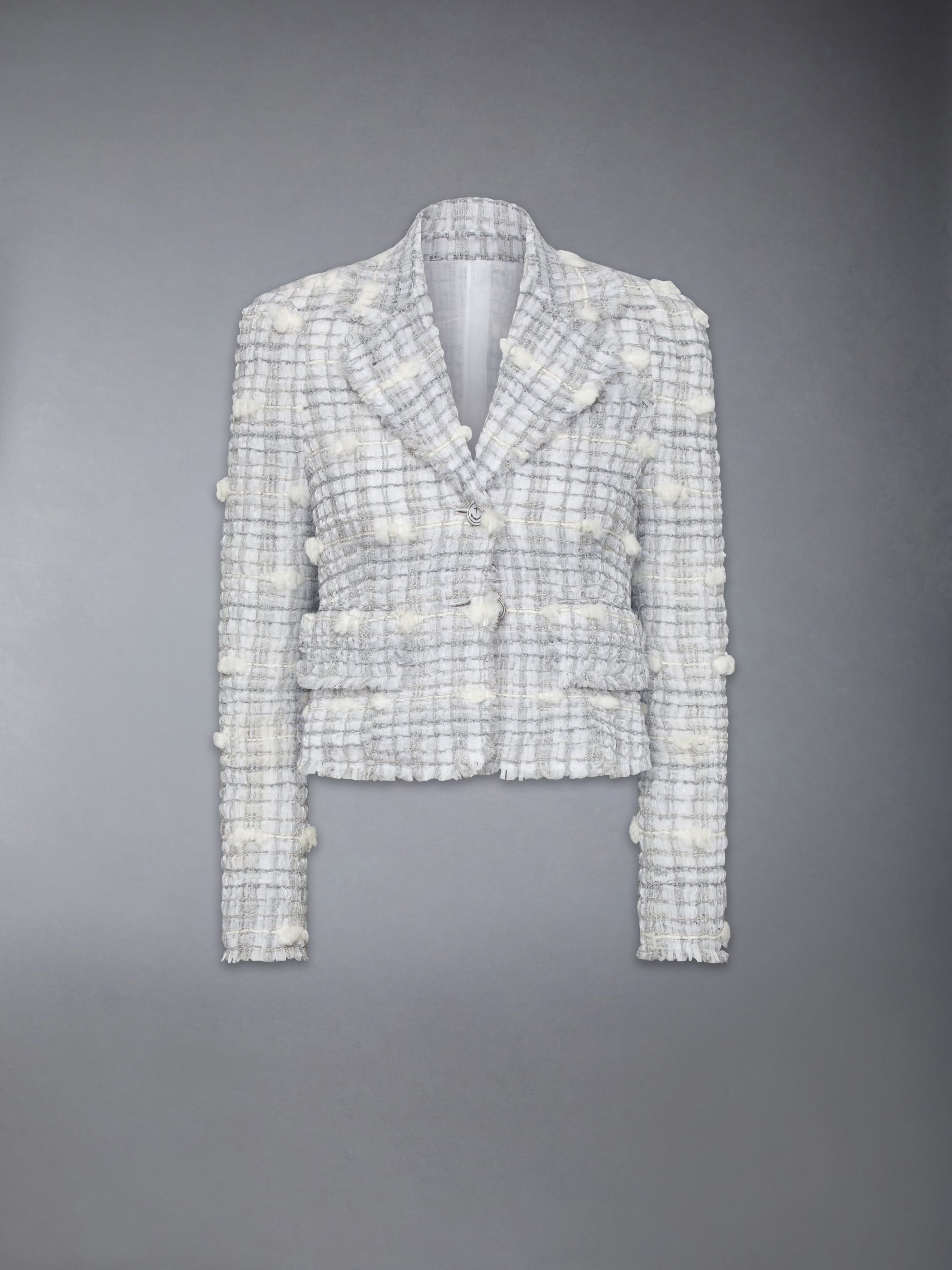 REPP STRIPE POUF TWEED CROPPED JACKET - Image 7
