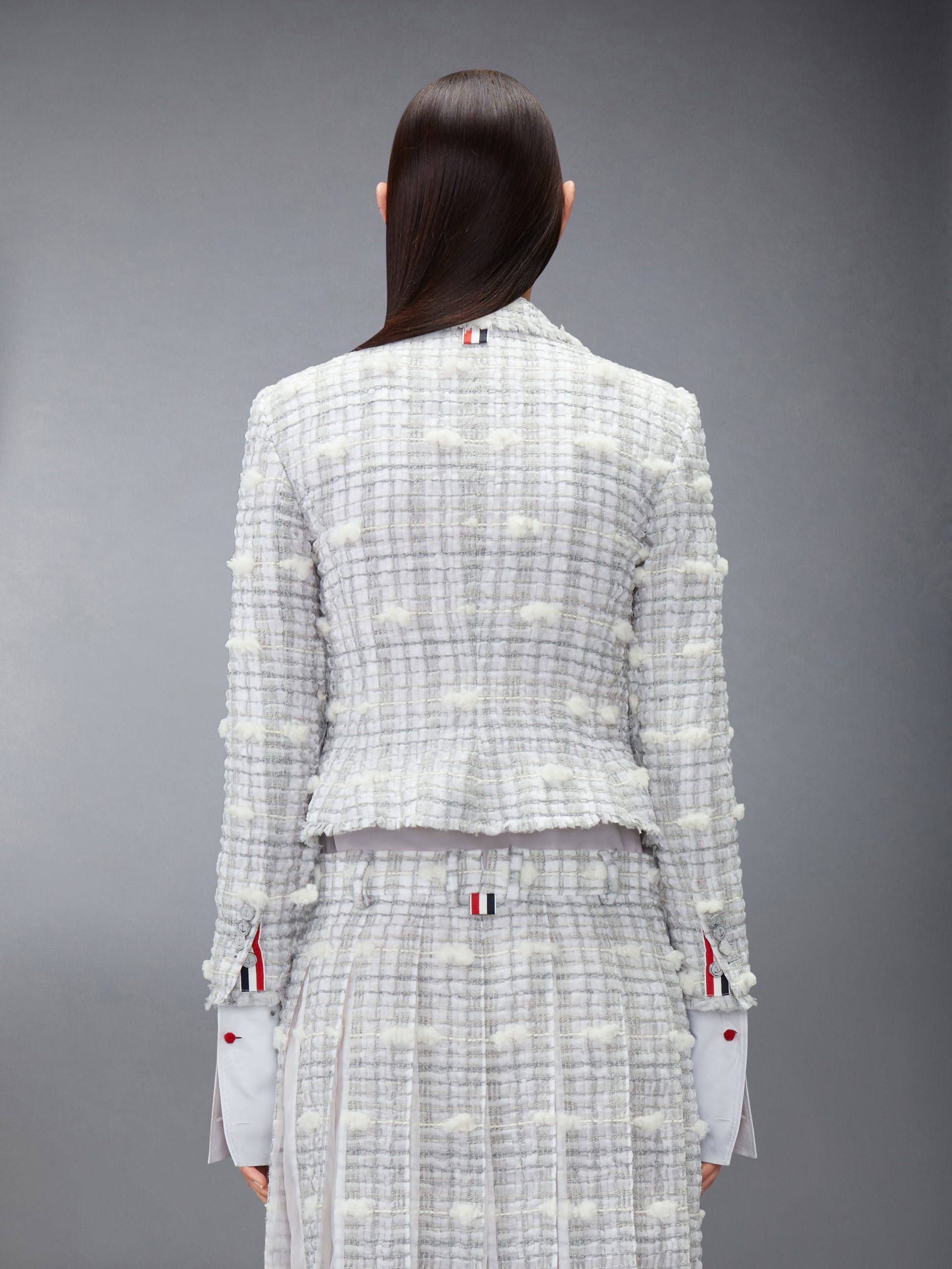 REPP STRIPE POUF TWEED CROPPED JACKET - Image 2