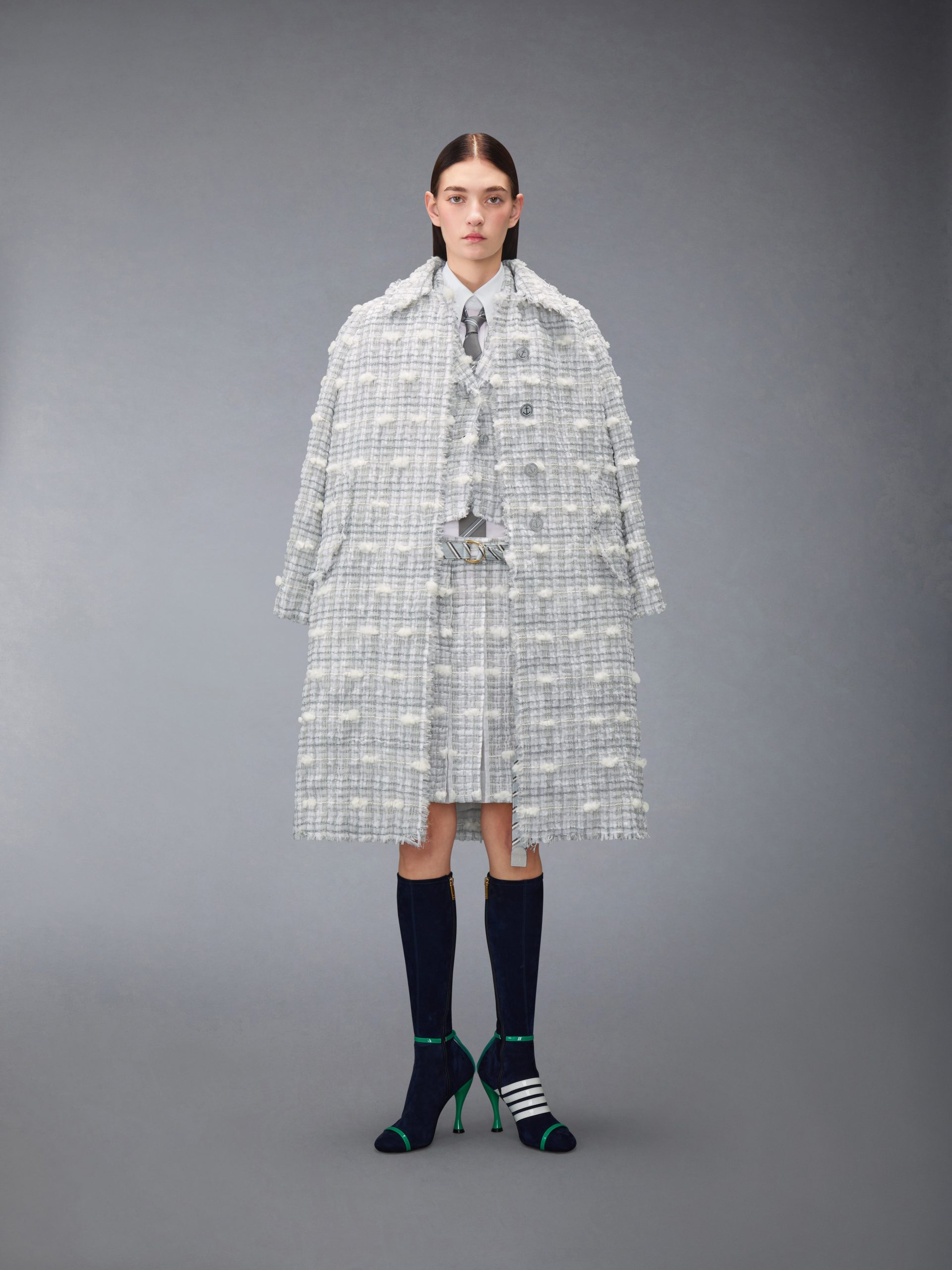 REPP STRIPE POUF TWEED CROPPED JACKET - Image 3