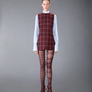 WINDOWPANE HUNTING TWEED MINI PENCIL DRESS