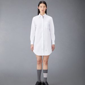 OXFORD GROSGRAIN PLACKET MINI SHIRTDRESS