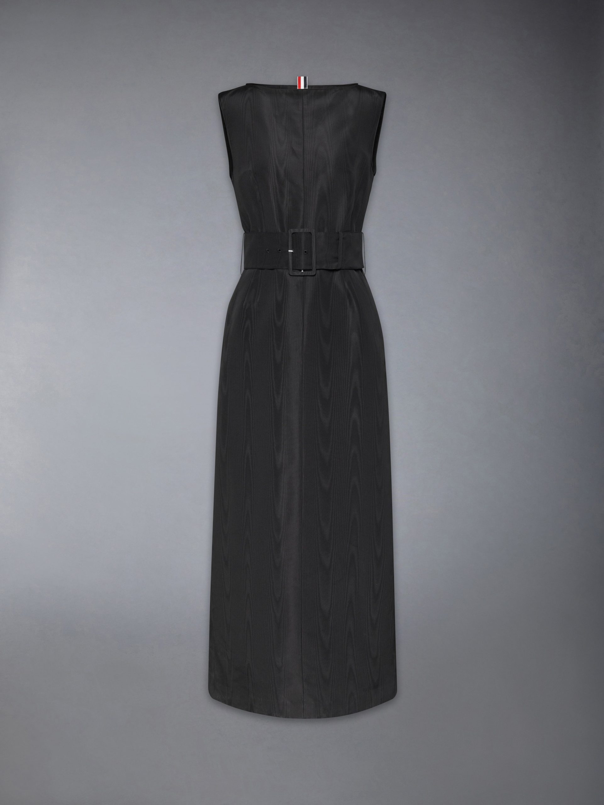 SILK MOIRE BOAT NECK COLUMN DRESS - Image 8