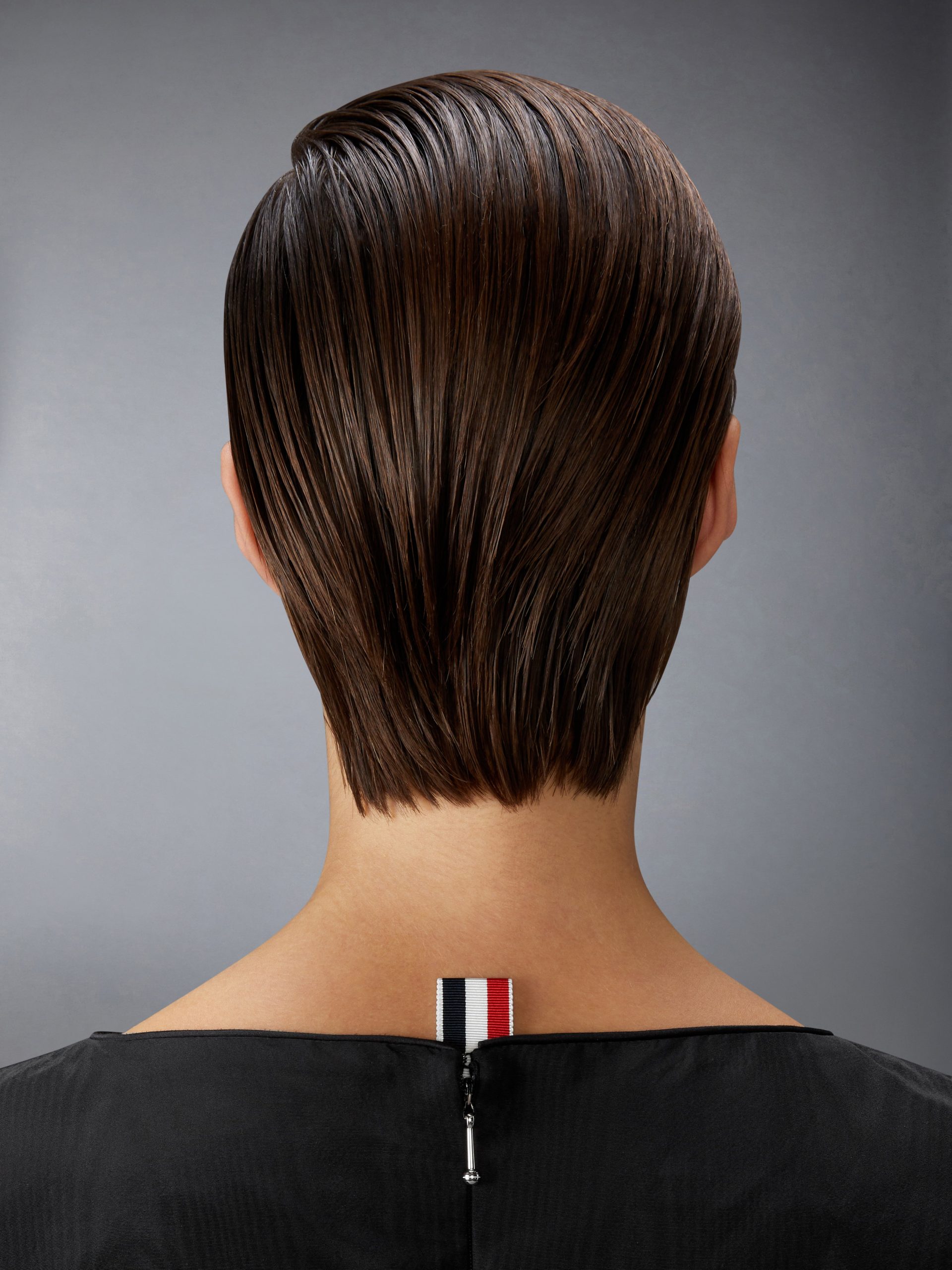 SILK MOIRE BOAT NECK COLUMN DRESS - Image 7