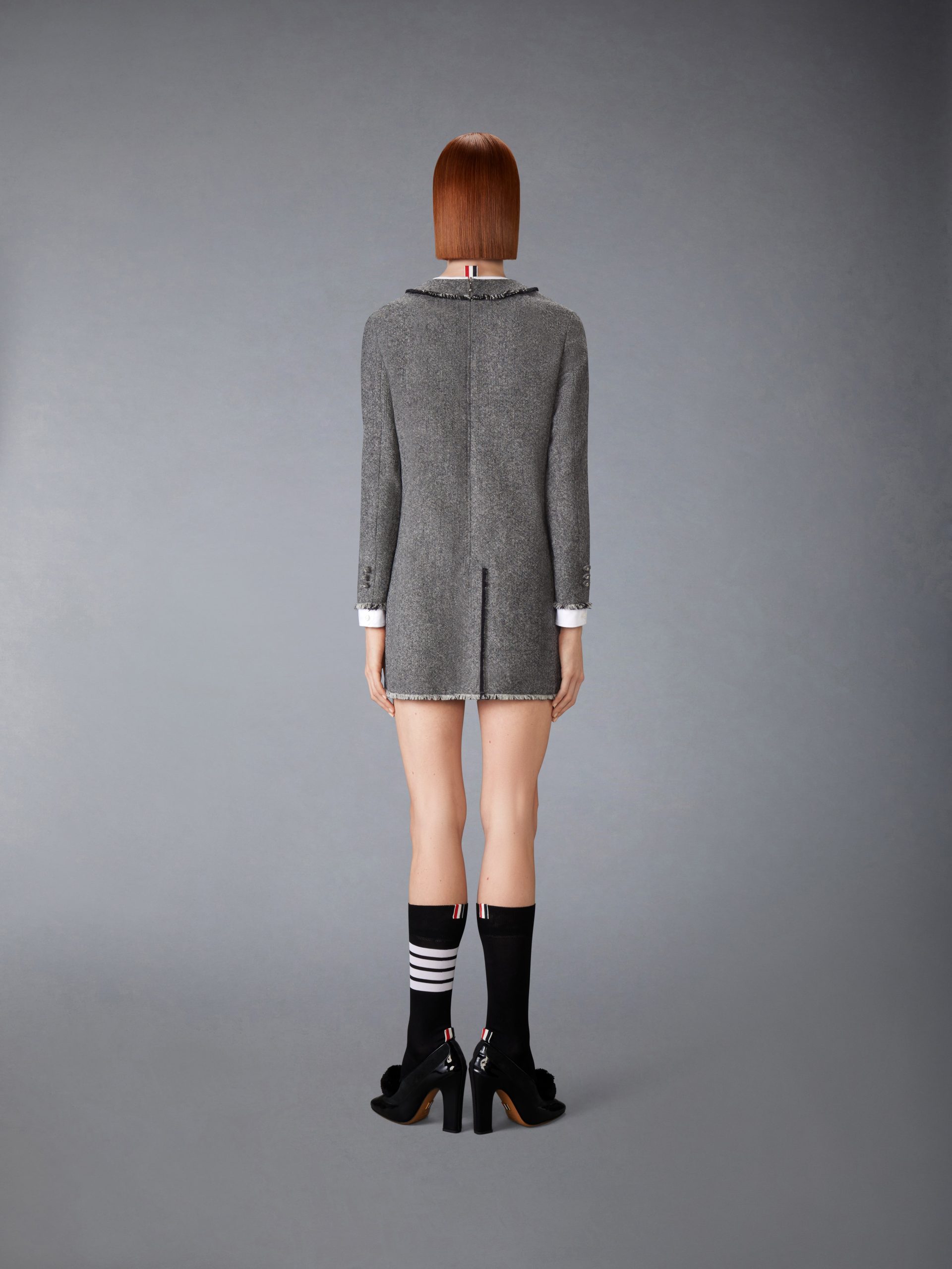 SOLID DONEGAL TWEED TROMPE L'OEIL DRESS - Image 3