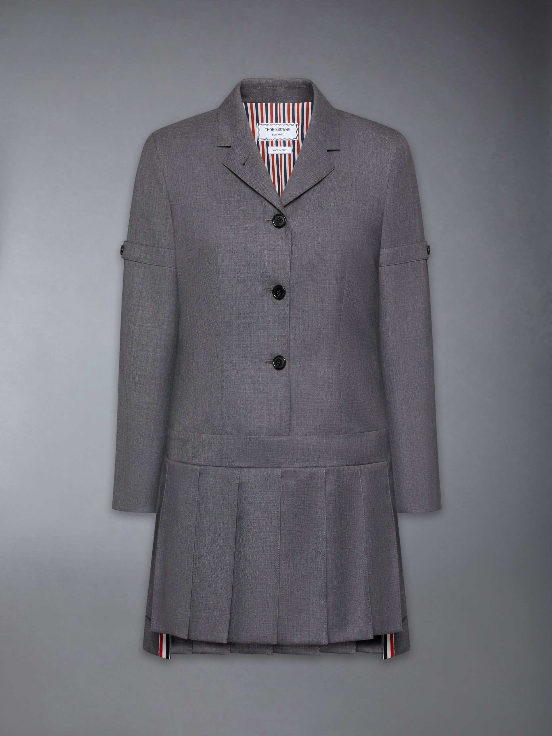 SUPER 120'S TWILL SPORTCOAT PLEATED MINI DRESS - Image 8