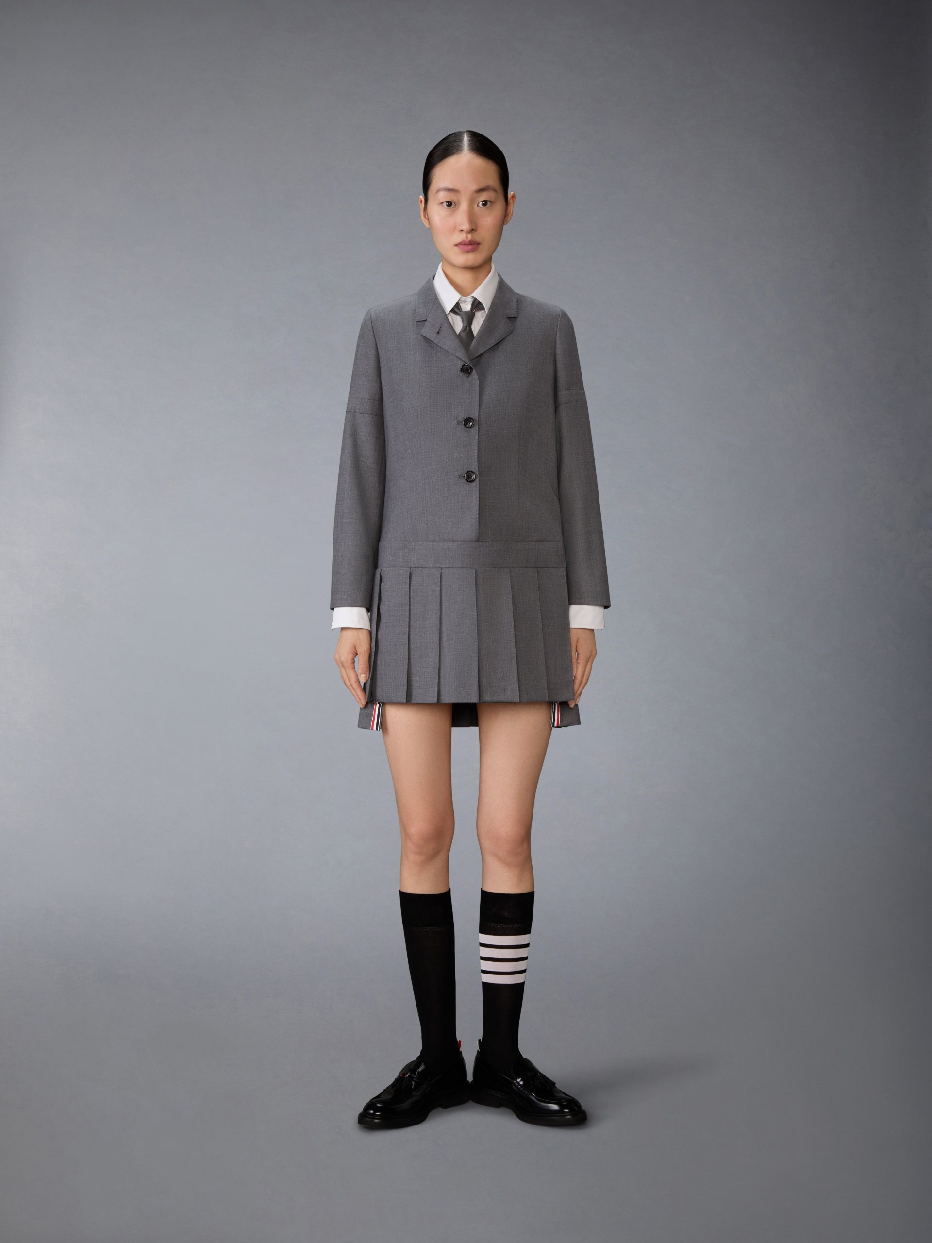 SUPER 120'S TWILL SPORTCOAT PLEATED MINI DRESS - Image 2