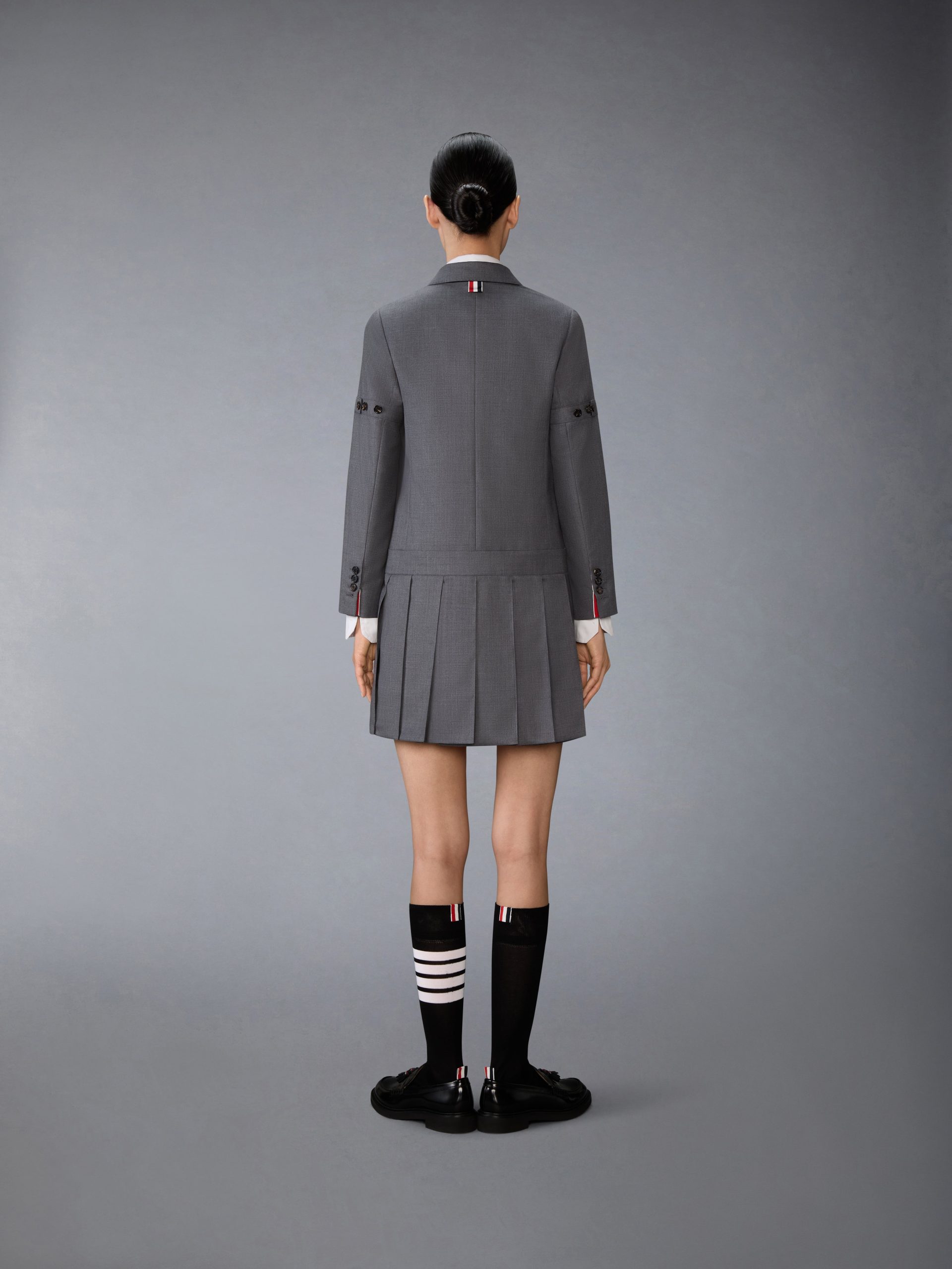 SUPER 120'S TWILL SPORTCOAT PLEATED MINI DRESS - Image 4