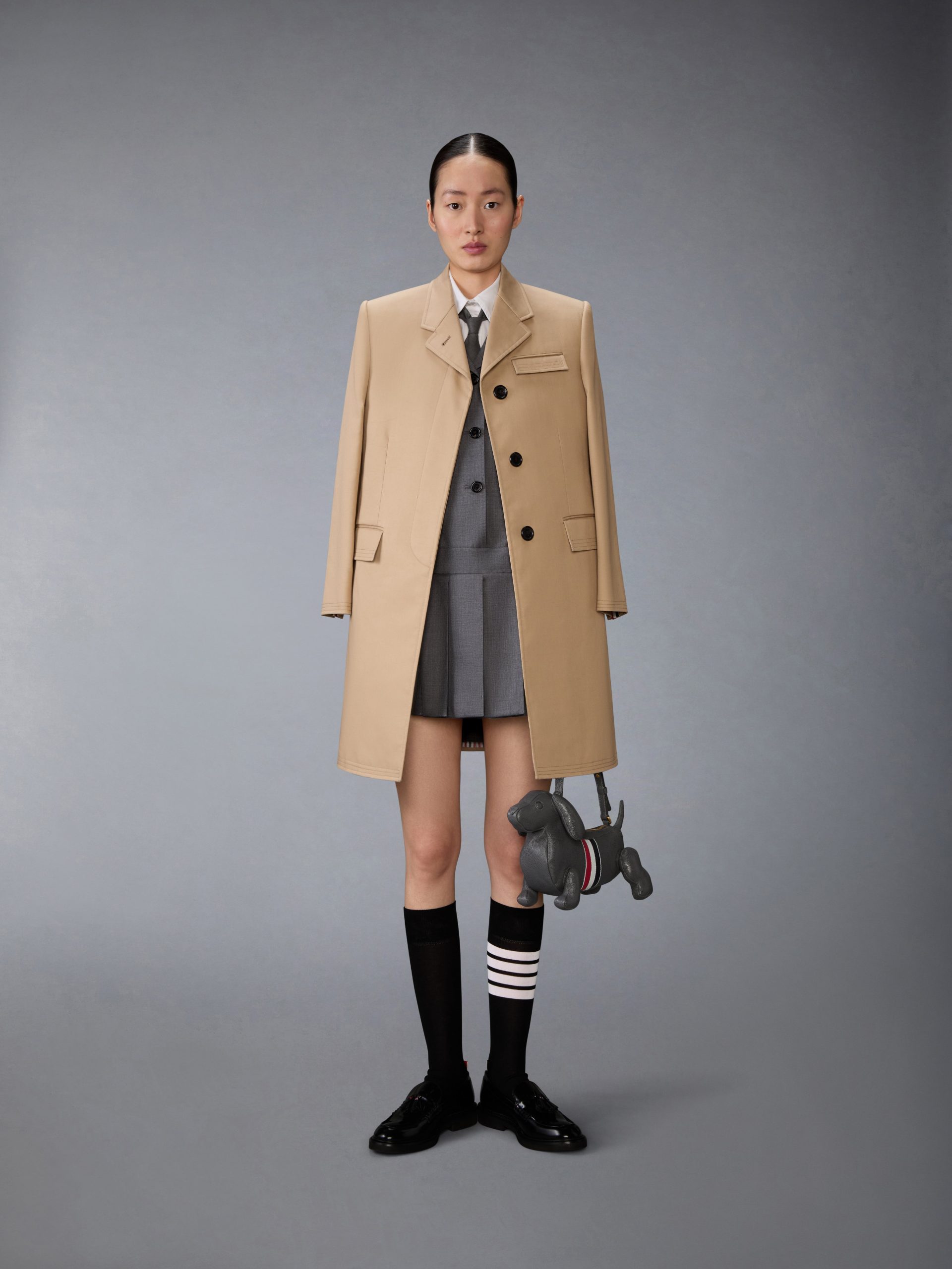 SUPER 120'S TWILL SPORTCOAT PLEATED MINI DRESS - Image 5