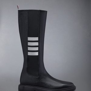 PEBBLE GRAIN 4-BAR KNEE HIGH CHELSEA BOOT