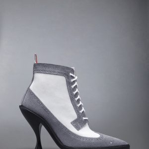 CALF SUEDE WINGTIP BOOT 90MM