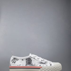 CANVAS HECTOR TOILE LOW TOP SNEAKERS